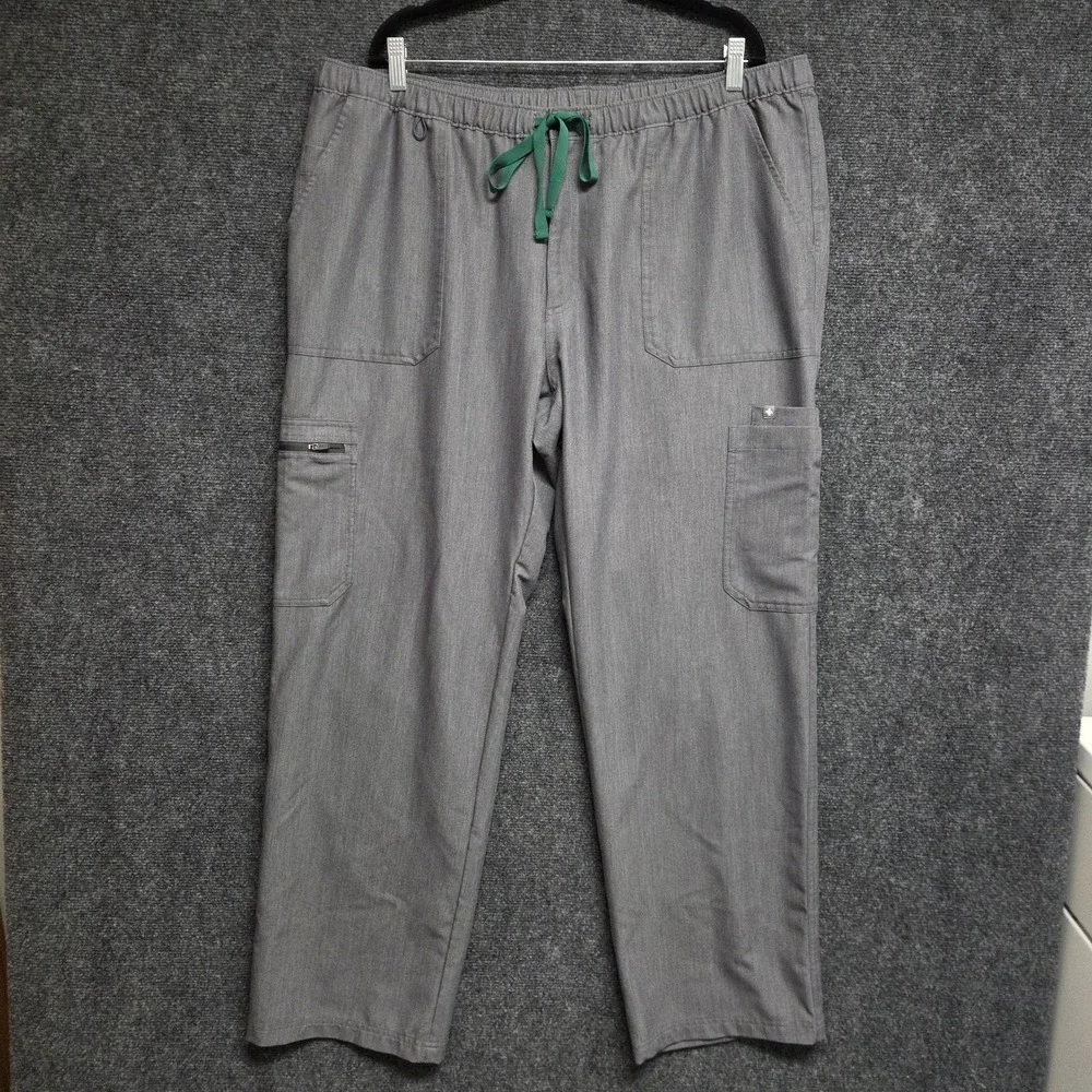 FIGS Scrub Set Mens 3XL Gray Chisec Three-Pocket Top & Cairo Cargo Pants